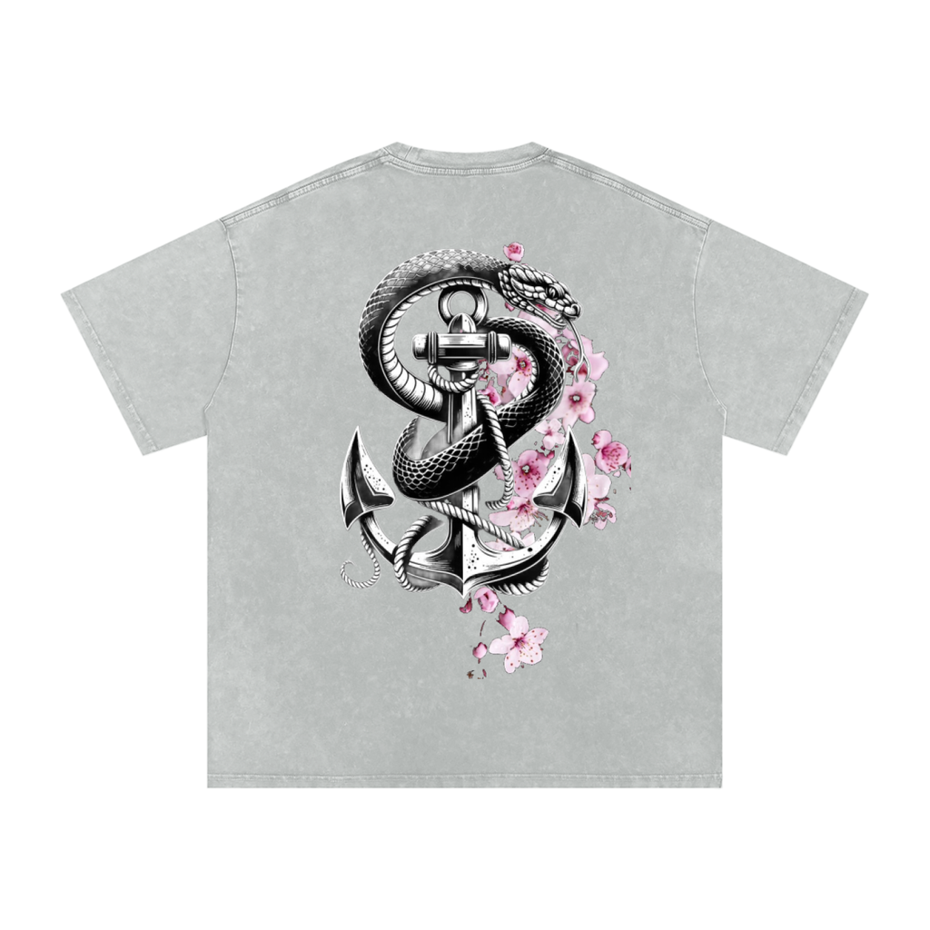 Snow Washed Oversized Cotton T-Shirt