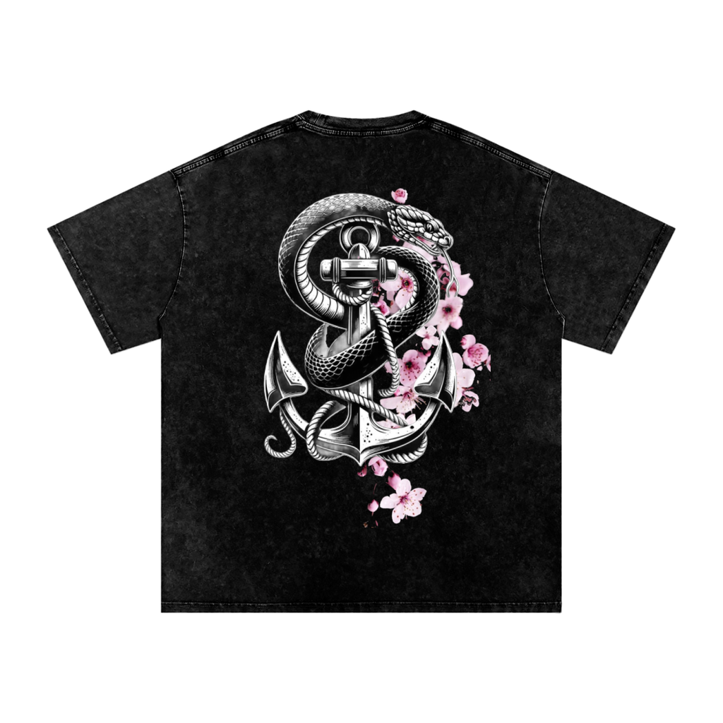 Snow Washed Oversized Cotton T-Shirt